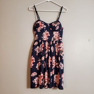 Band of Gypsies womens dress small blue floral mini adjustable straps